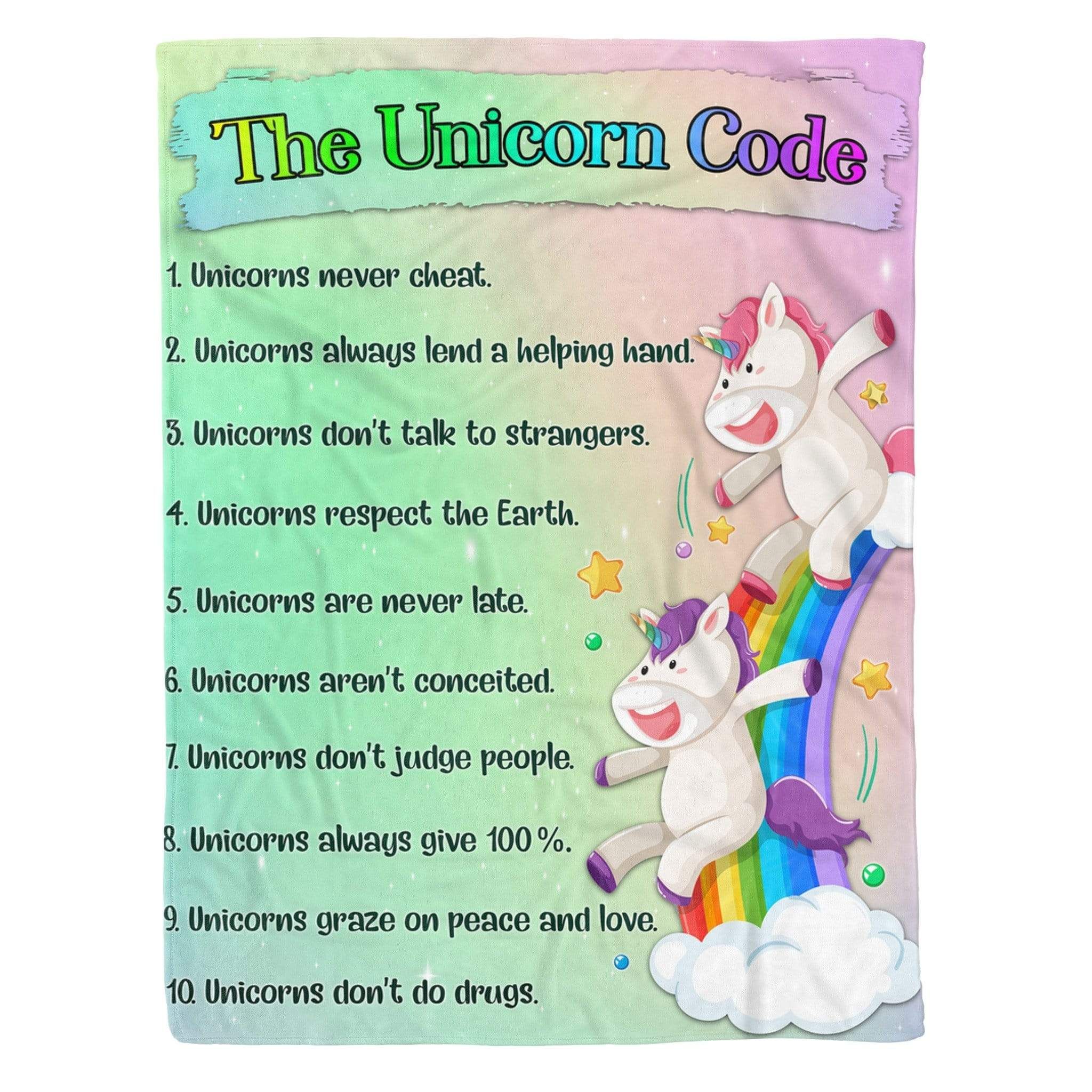 Rainbow Unicorn Fleece Blanket