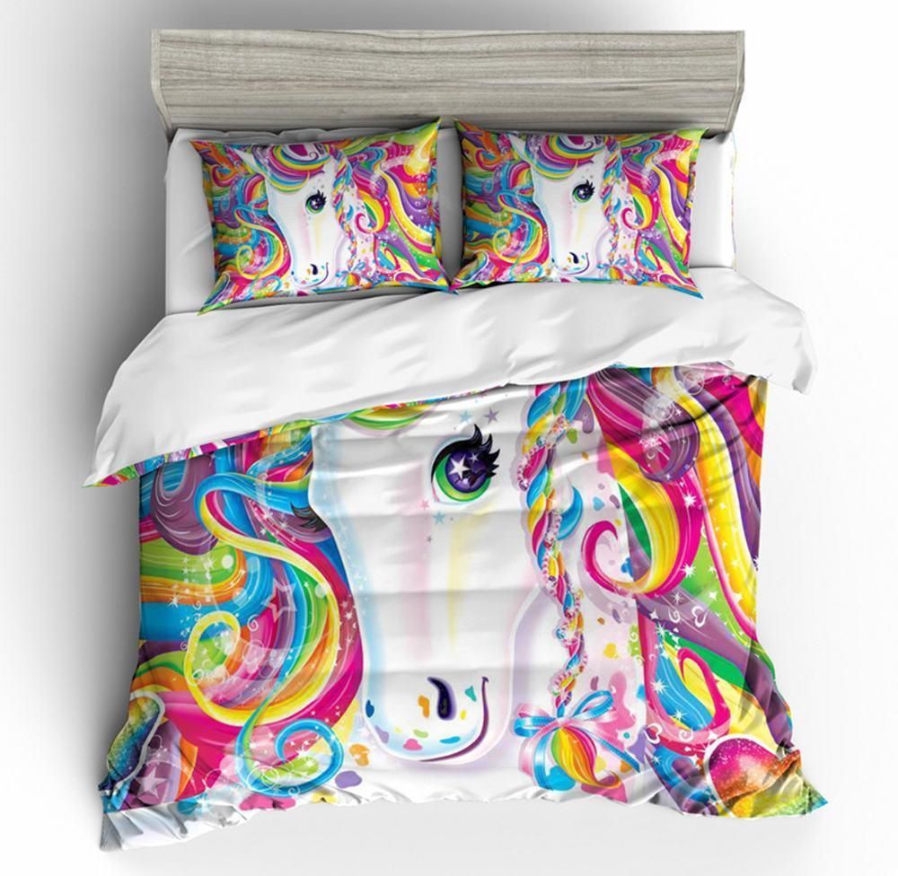 Rainbow Unicorn Printed Bedding Set