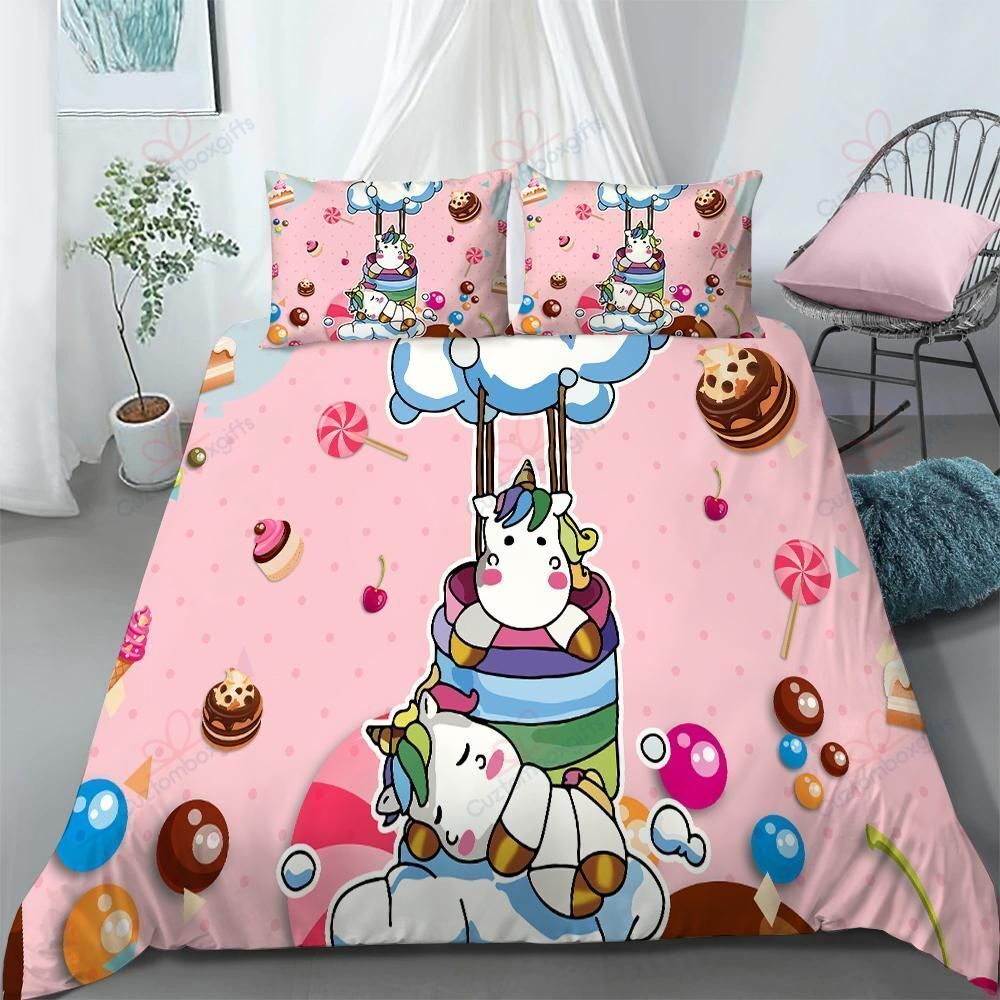 Rainbow Unicorn Sweet Dream Full Print Bedding Set