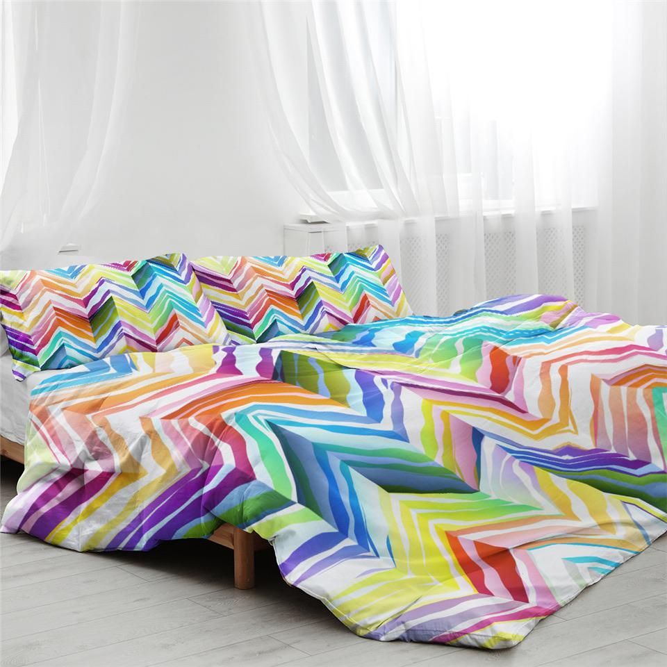 Rainbow Zigzag Bedding Set