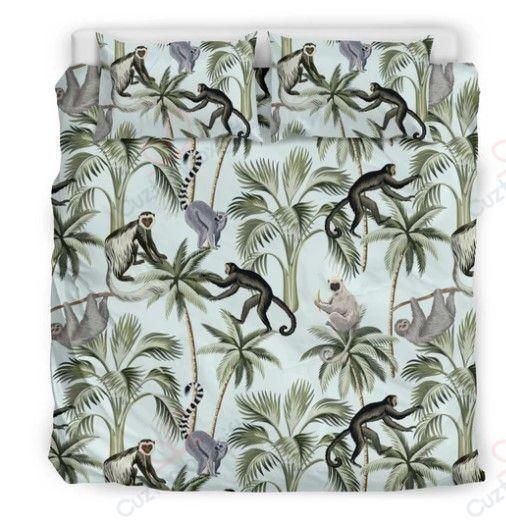 Rainforest Monkey Pattern Printed Bedding Set