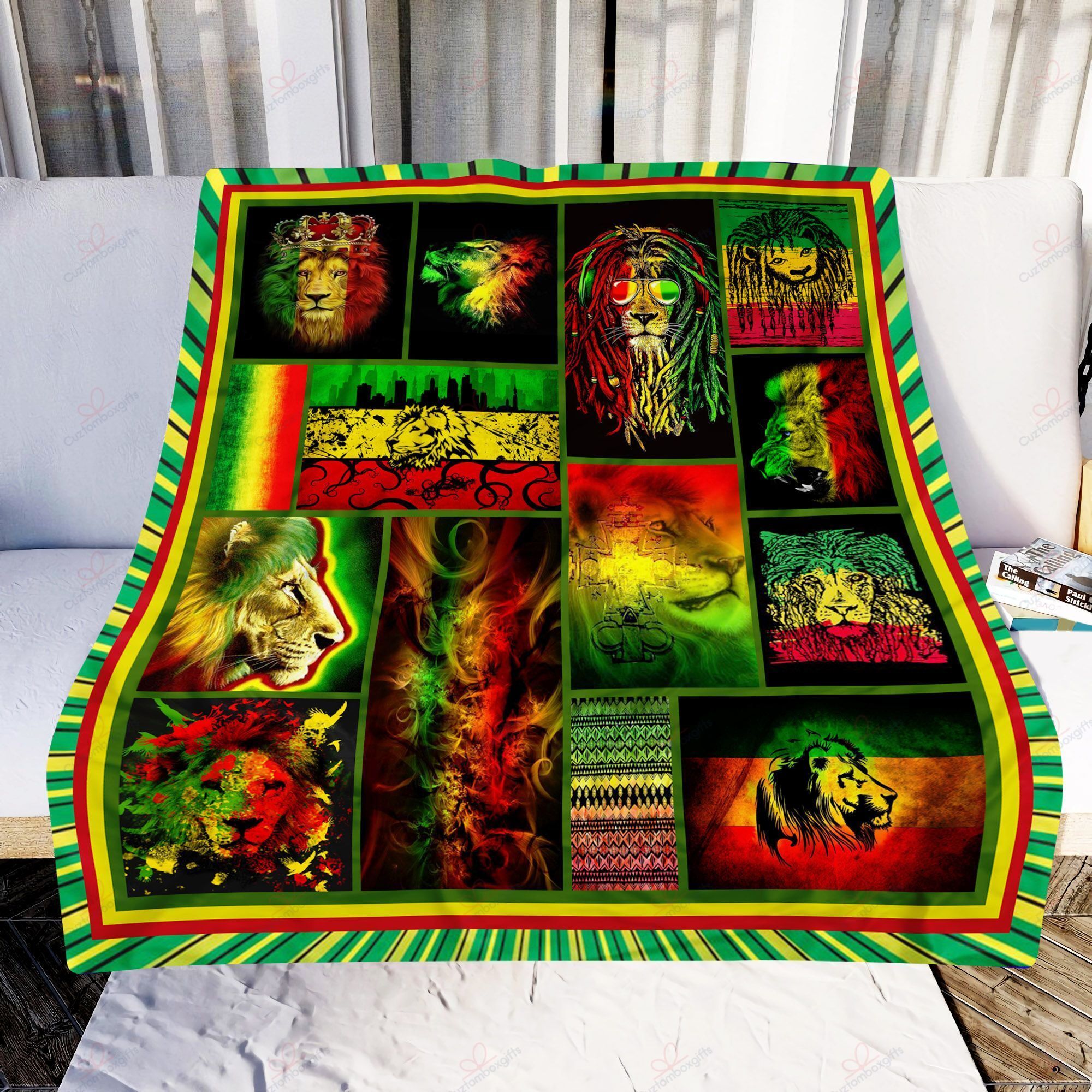 Rasta Lion Sherpa Fleece Blanket