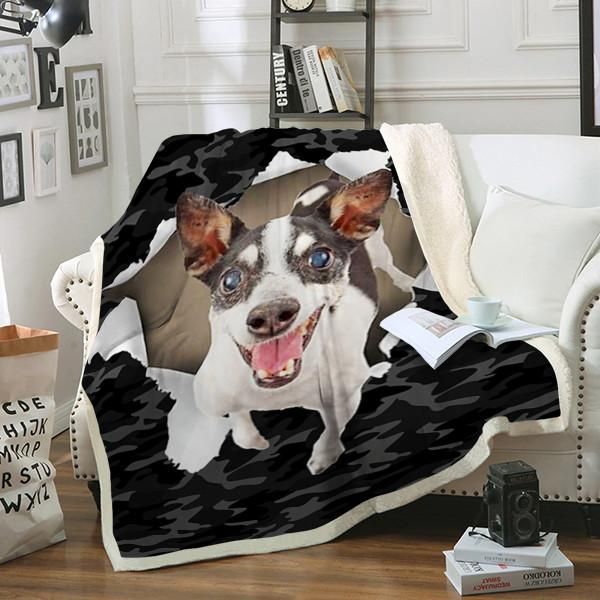 Rat Terrier Dog Sherpa Fleece Blanket