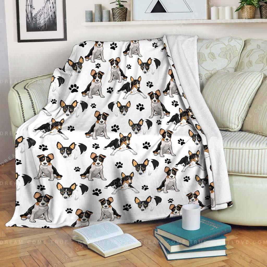 Rat Terrier Paw Sherpa Fleece Blanket
