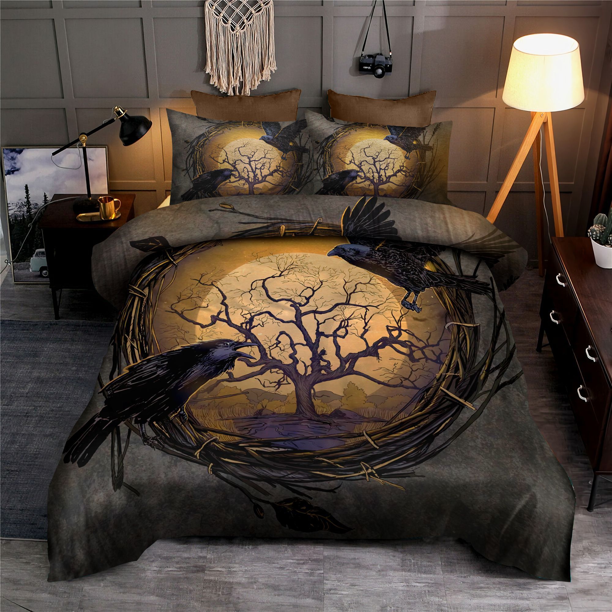 Raven And Tree Of Life Bedding Set