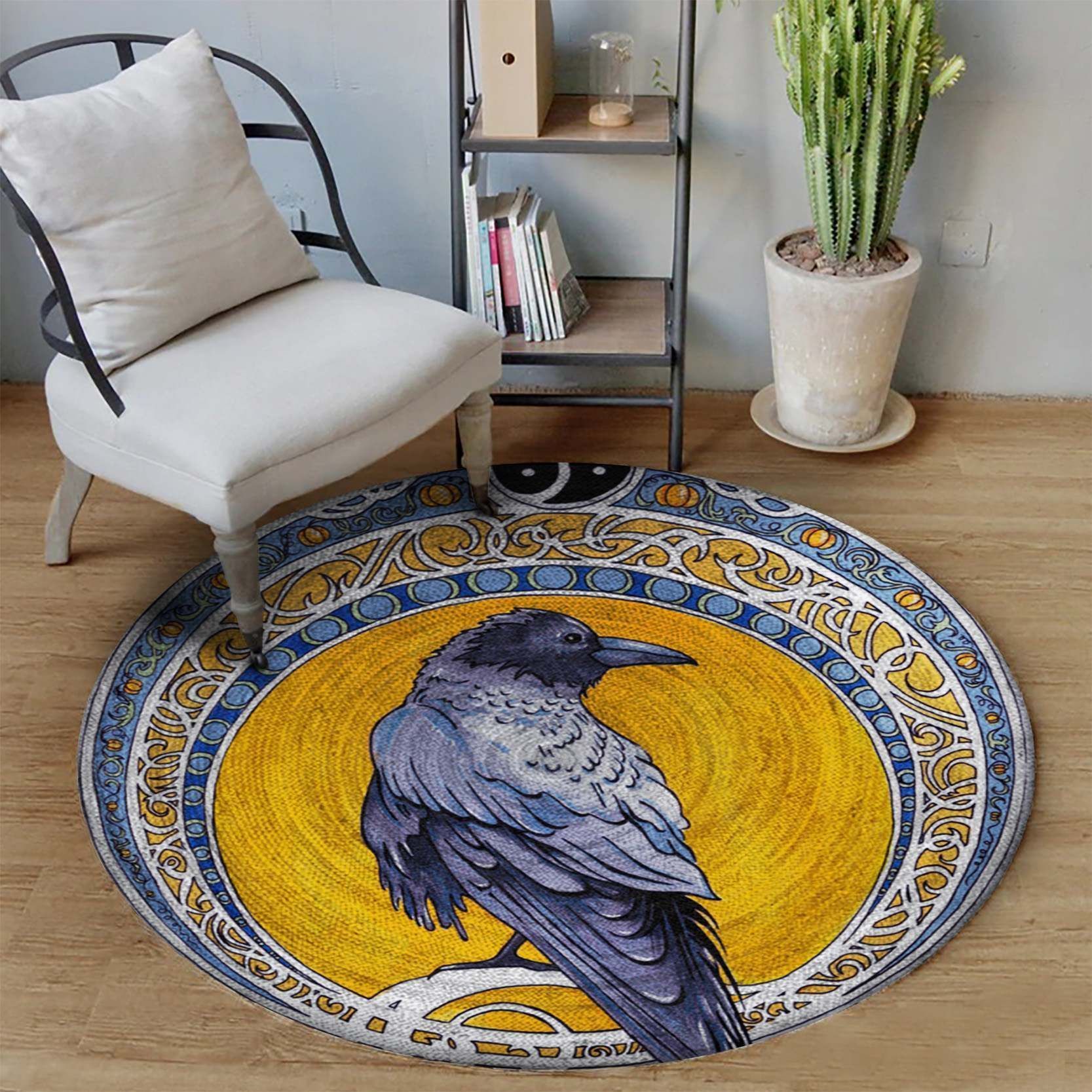 Raven Celtic Round Carpet