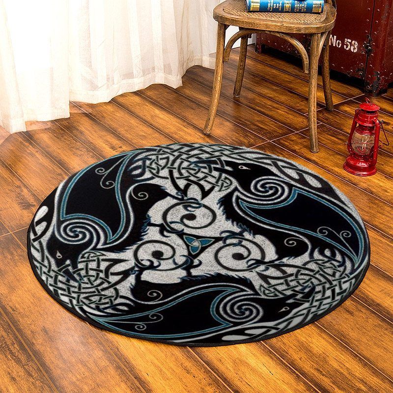 Raven Celtic Round Carpet