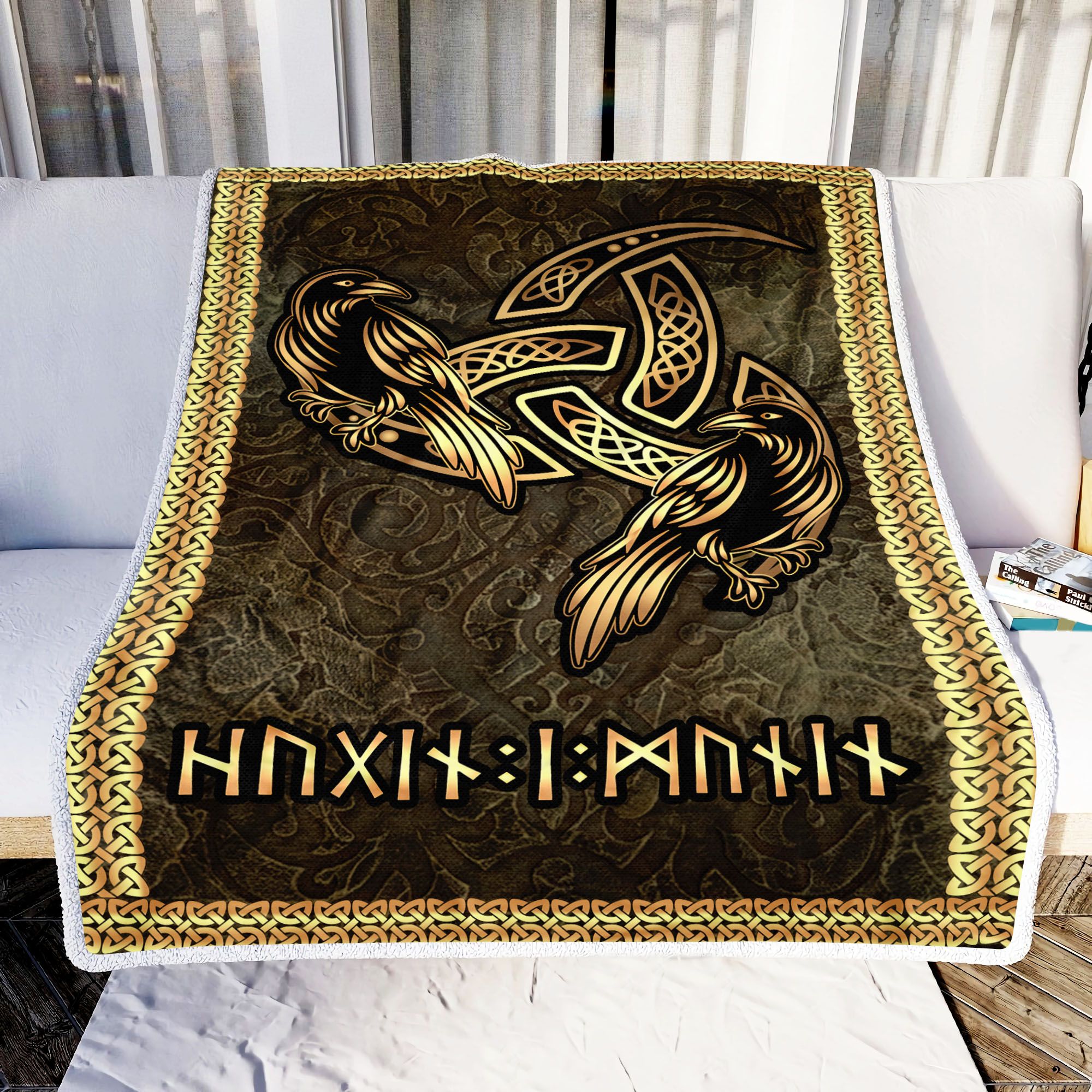 Raven Celtic Fleece Blanket