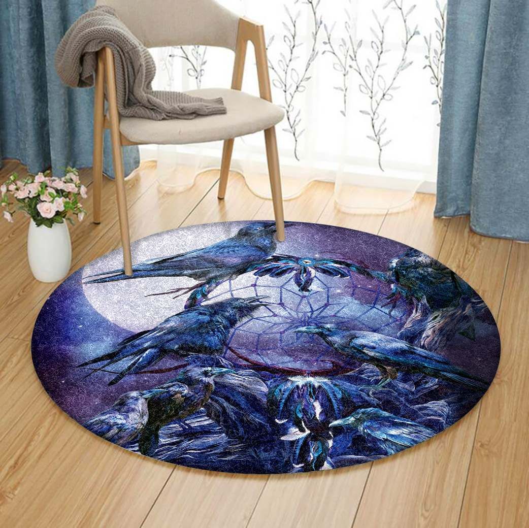 Raven Dreamcatcher Round Carpet