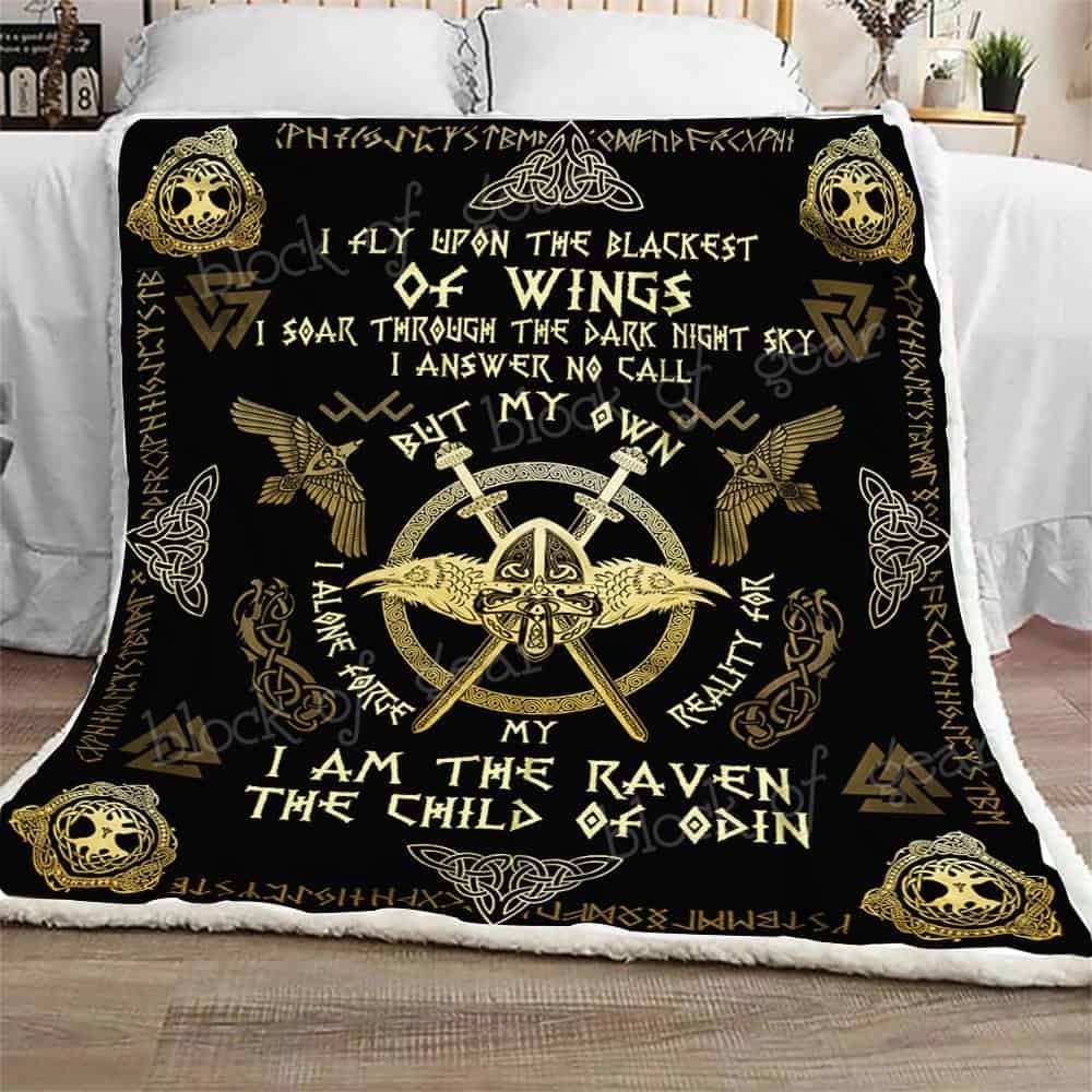 Raven The Child Of Odin Fleece Blanket