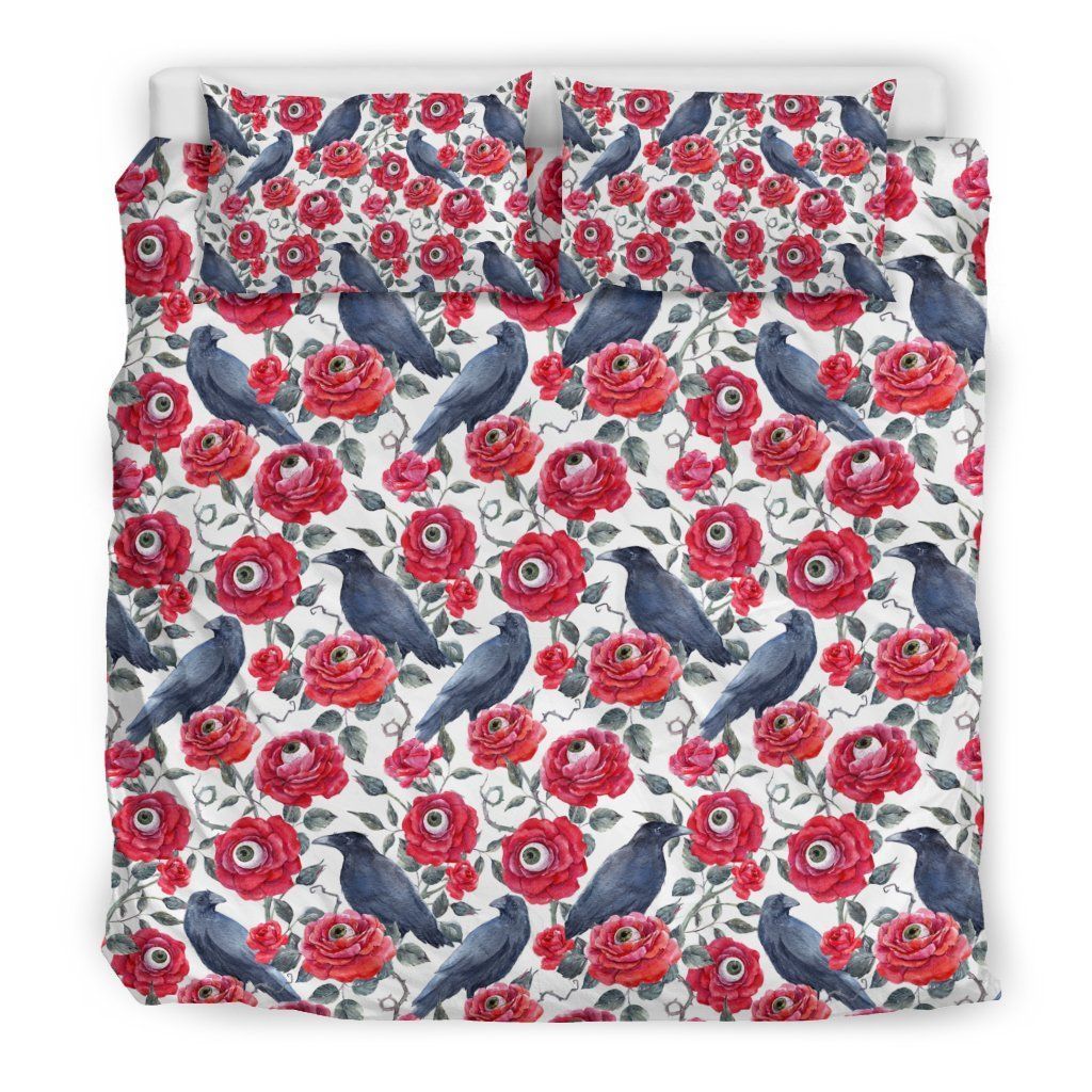Ravens Rose Background Bedding Set