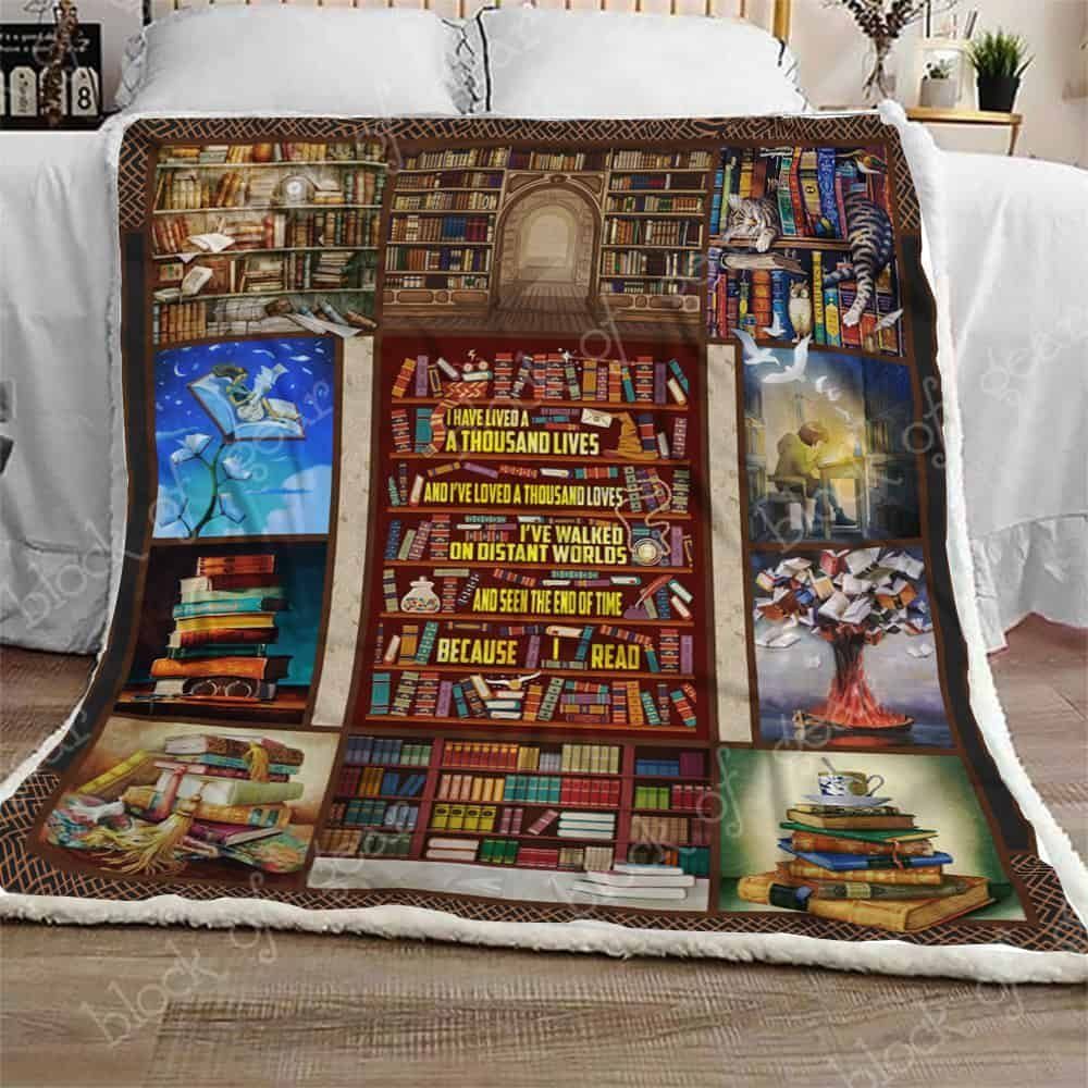Reading Book Sherpa Fleece Blanket