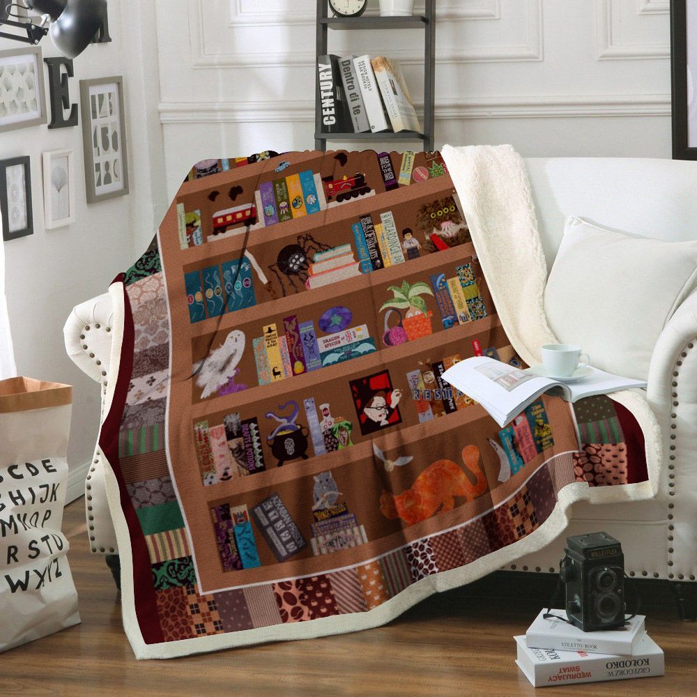 Reading Book Sherpa Fleece Blanket
