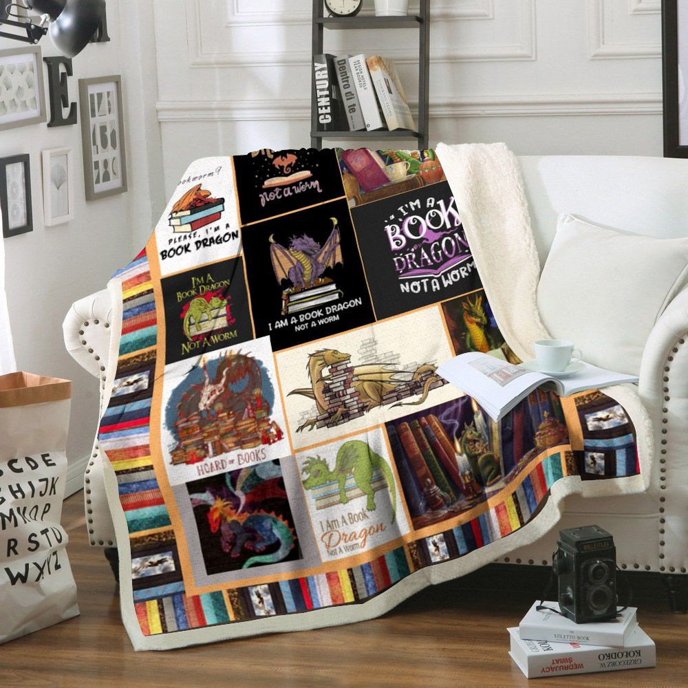 Reading Book Sherpa Fleece Blanket