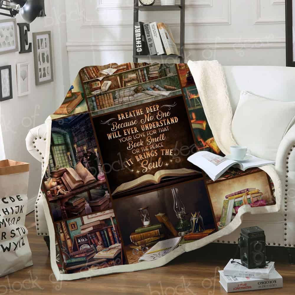 Reading Book Sherpa Fleece Blanket