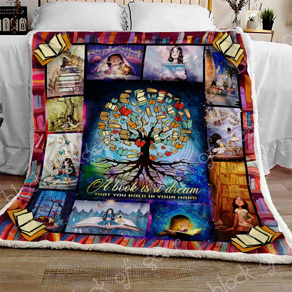 Reading Book Sherpa Fleece Blanket