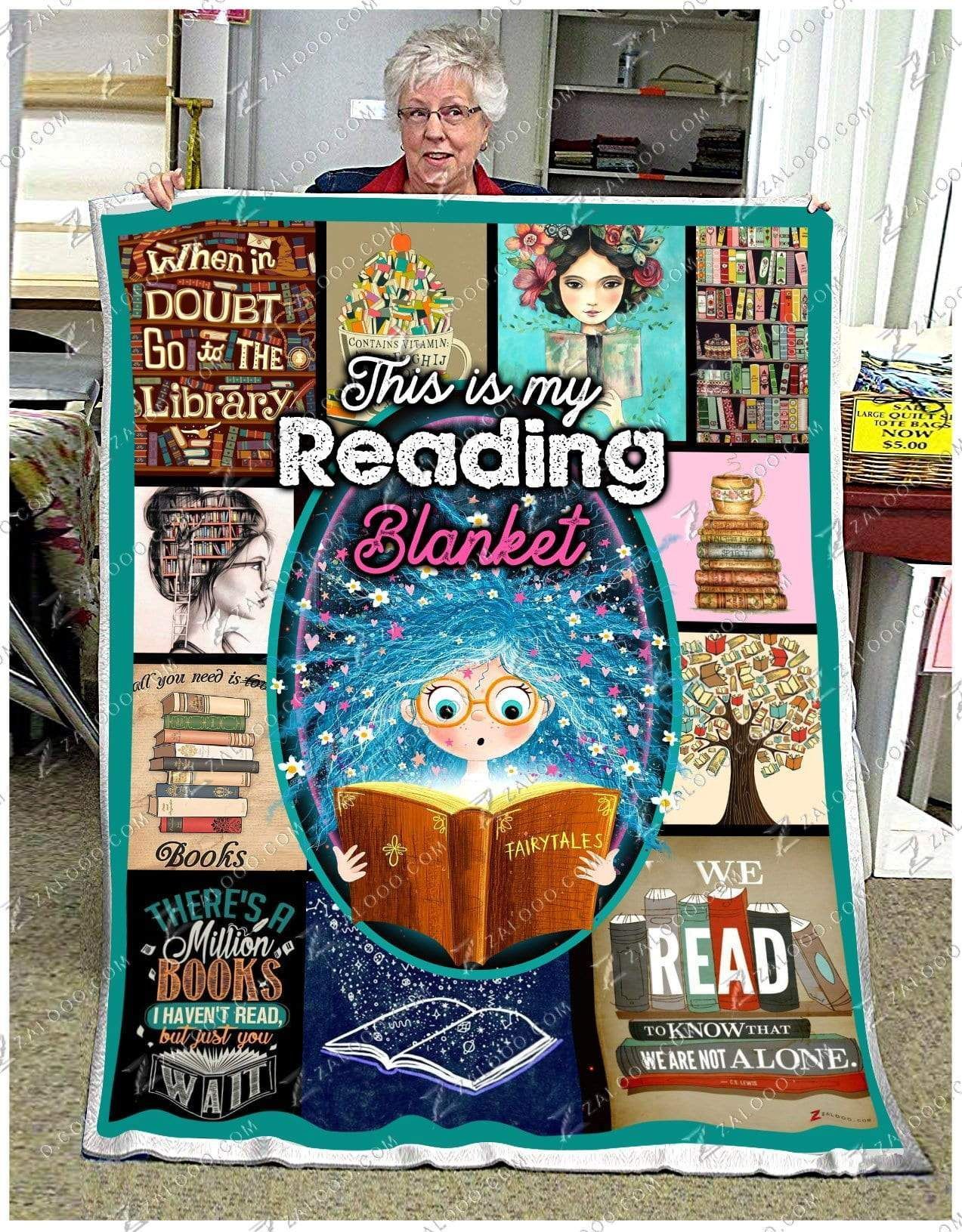 Reading Book This Is My Reading Sherpa Fleece Blanket