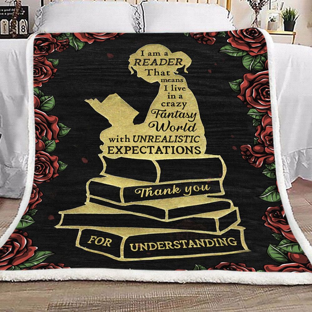 Reading Girl Life Is A Book Fleece Blanket