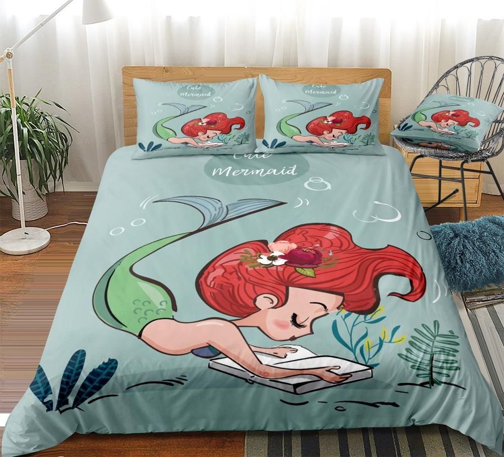 Reading Mermaid Bedding Set