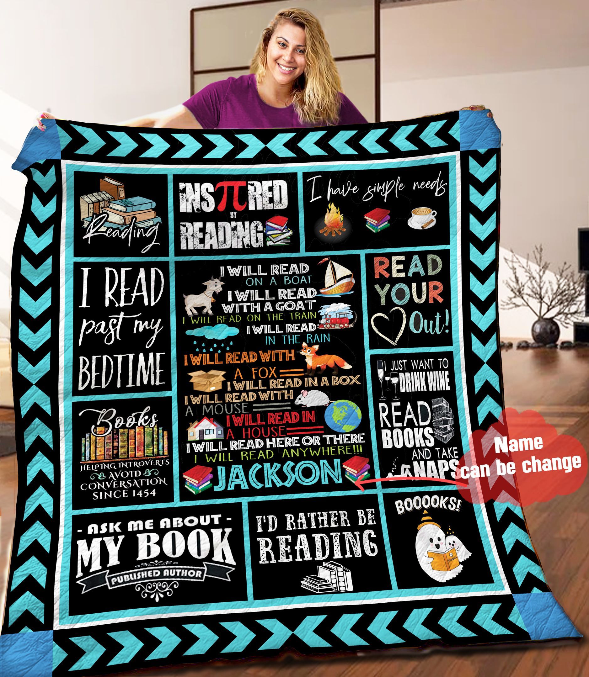 Reading Personalized Quilt Blanket HHH090609NA