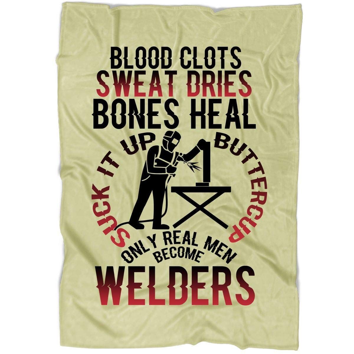 Real Men Become Welders Sherpa Fleece Blanket