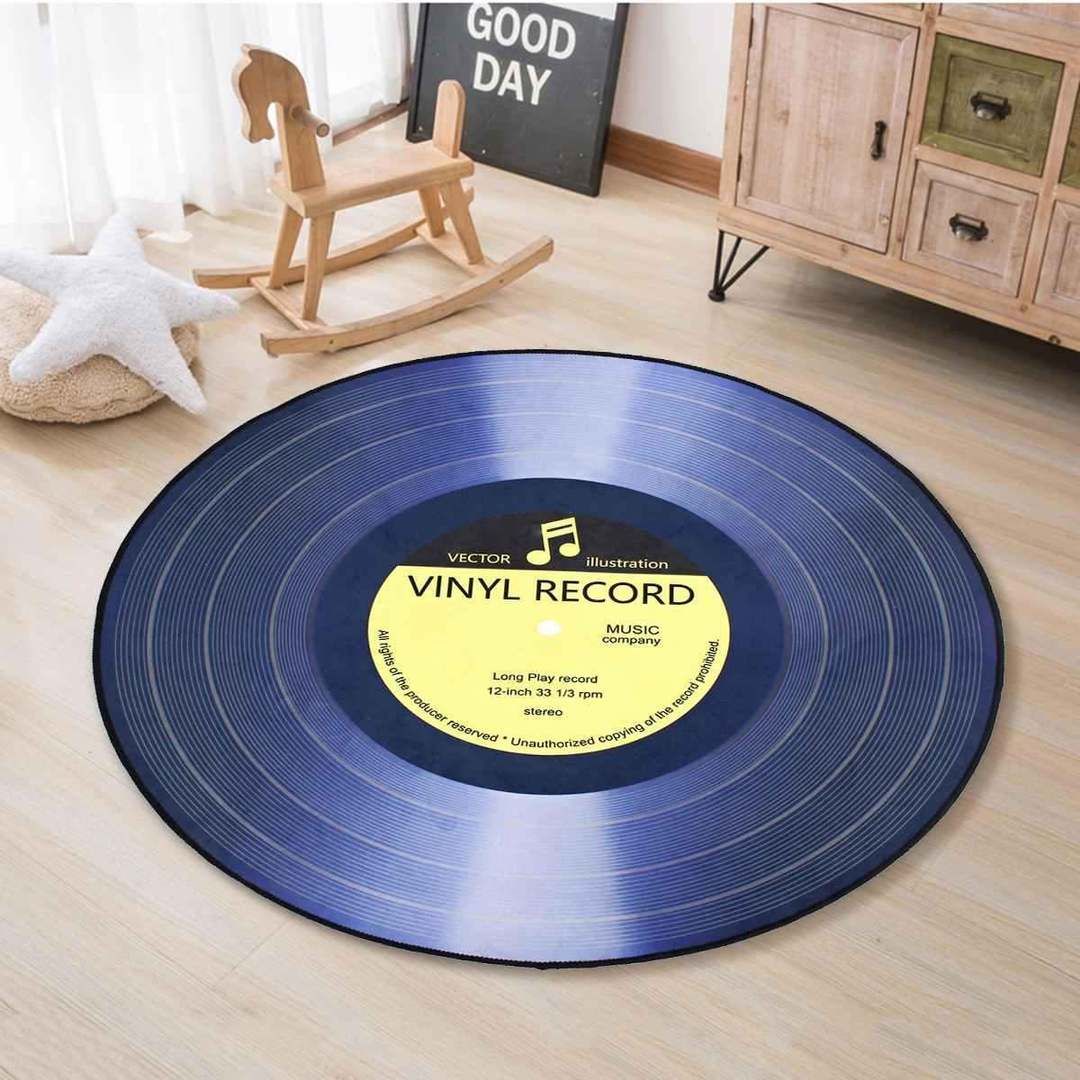 Real Vinyl Record Round Carpet