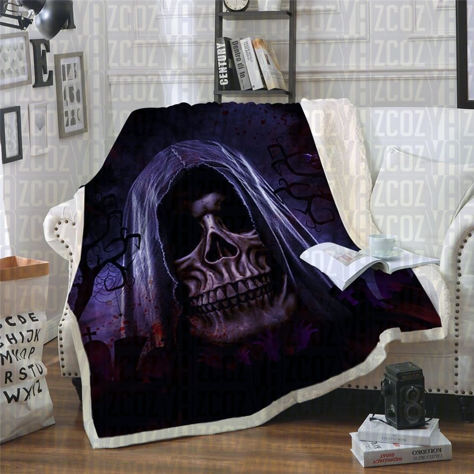 Reaper Skull Sherpa Fleece Blanket