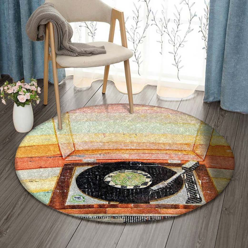 Record Player Round Carpet