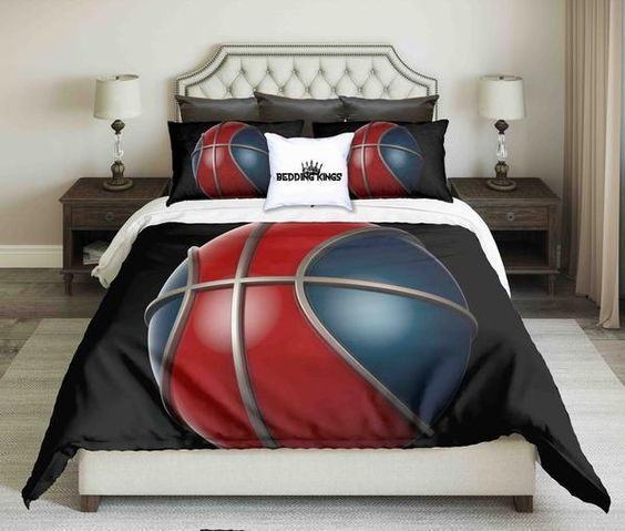Red And Blue Basketball Bedding Set