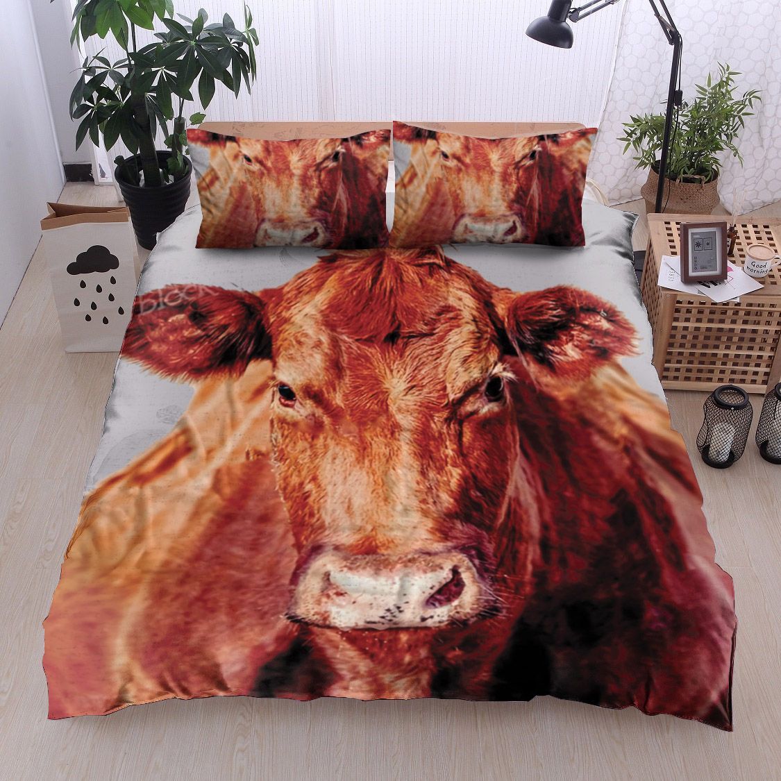Red Angus Cow Bedding Set