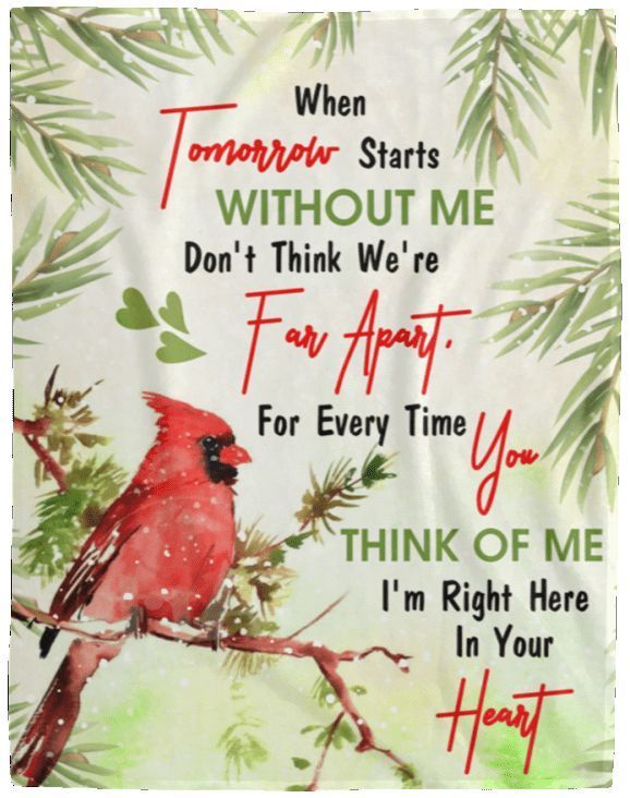 Red Bird Cardinal Heaven Sherpa Fleece Blanket