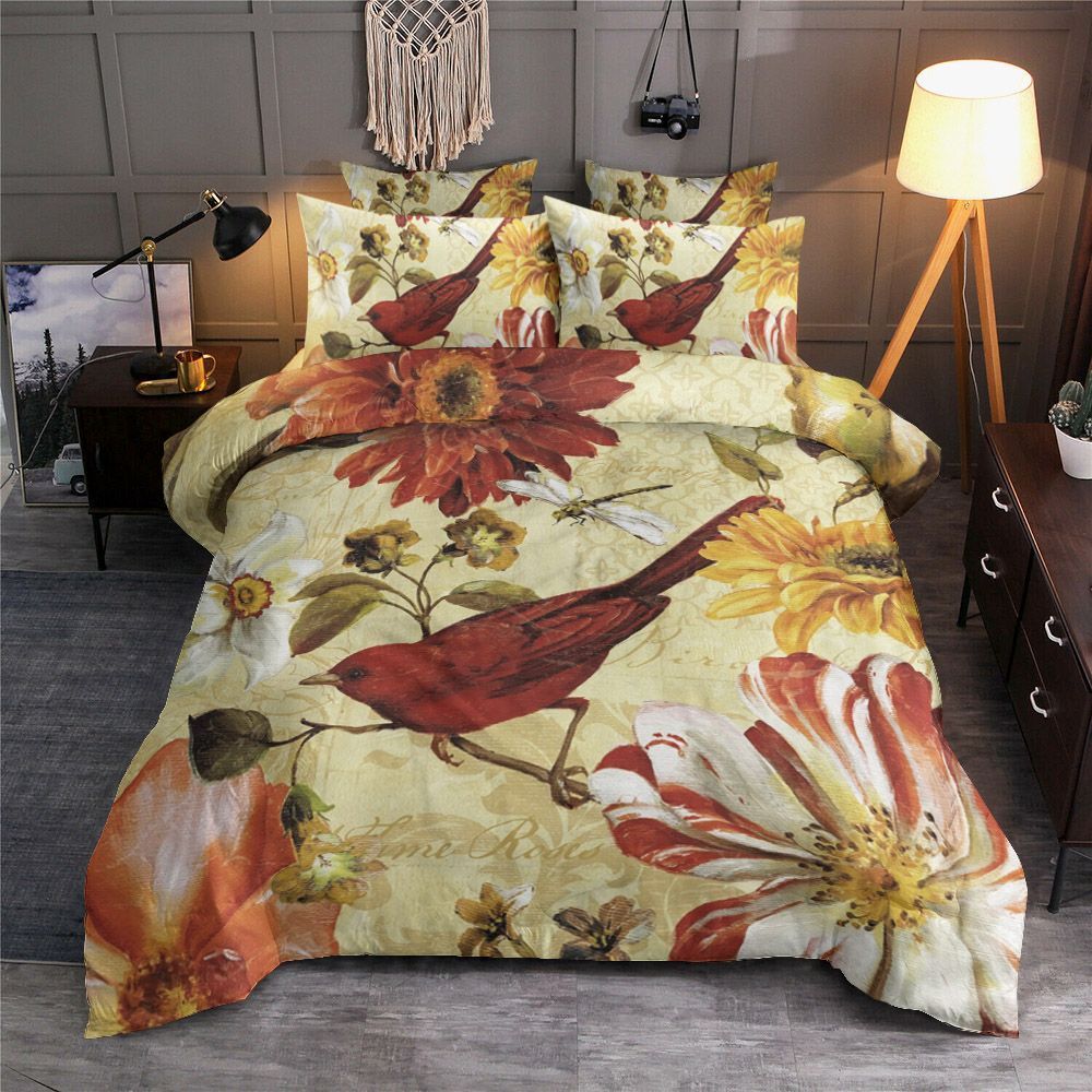Red Bird Bedding Set