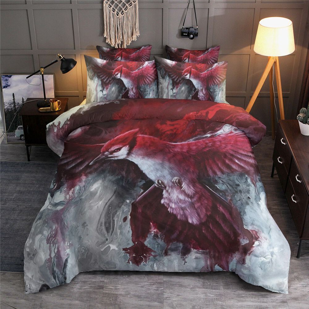 Red Bird Bedding Set