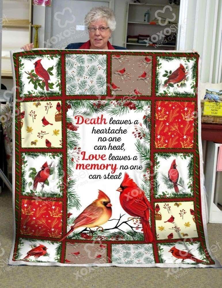 Red Bird Love Leaves A Memory Sherpa Fleece Blanket