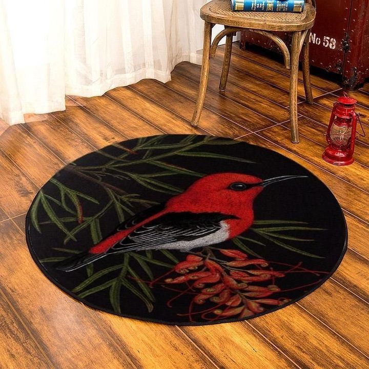 Red Bird Round Carpet
