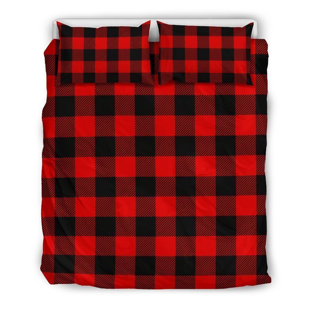 Red Black Buffalo Tartan Plaid Pattern Bedding Set