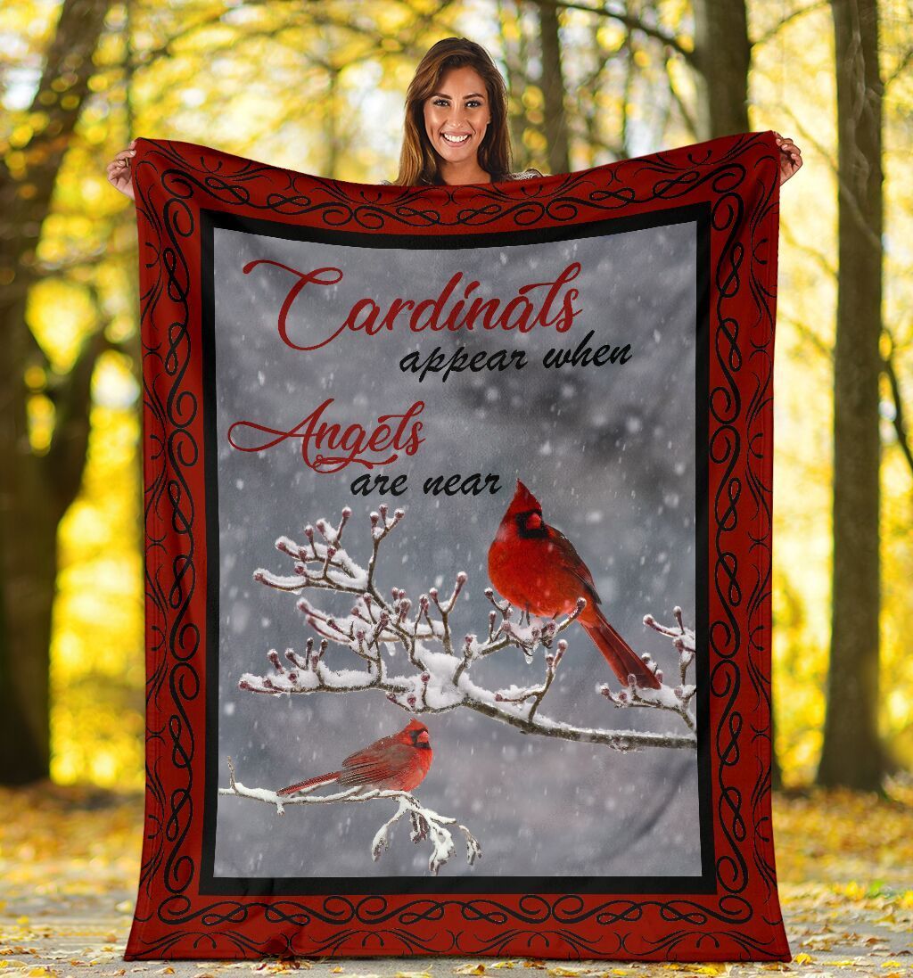Red Cardinal Bird Appear Sherpa Fleece Blanket