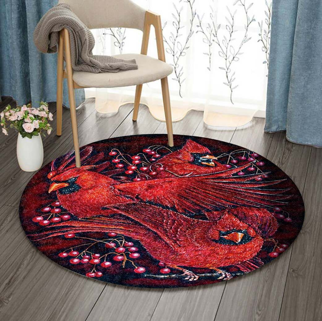 Red Cardinal Round Carpet