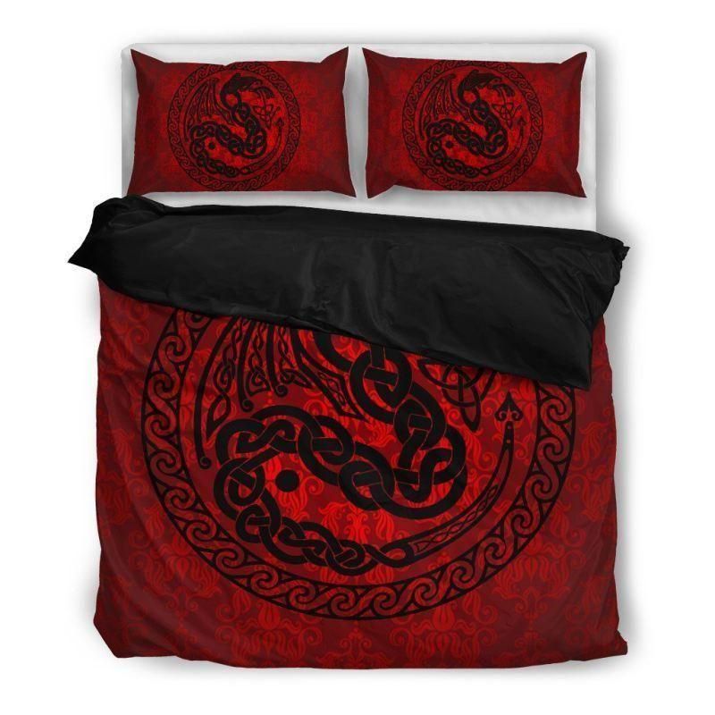 Red Celtic Dragon Bedding Set