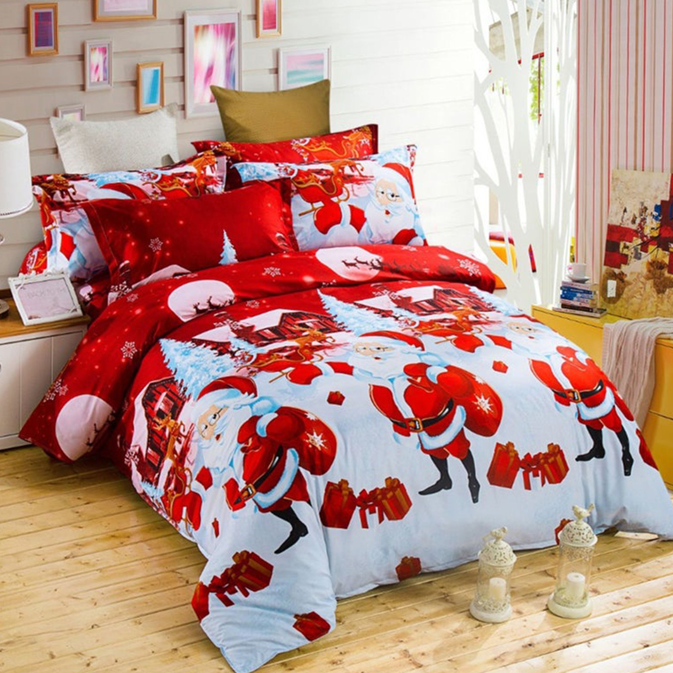 Red Christmas Bedding Set