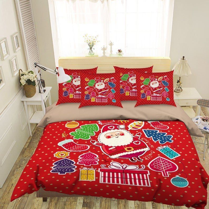Red Christmas Bedding Set