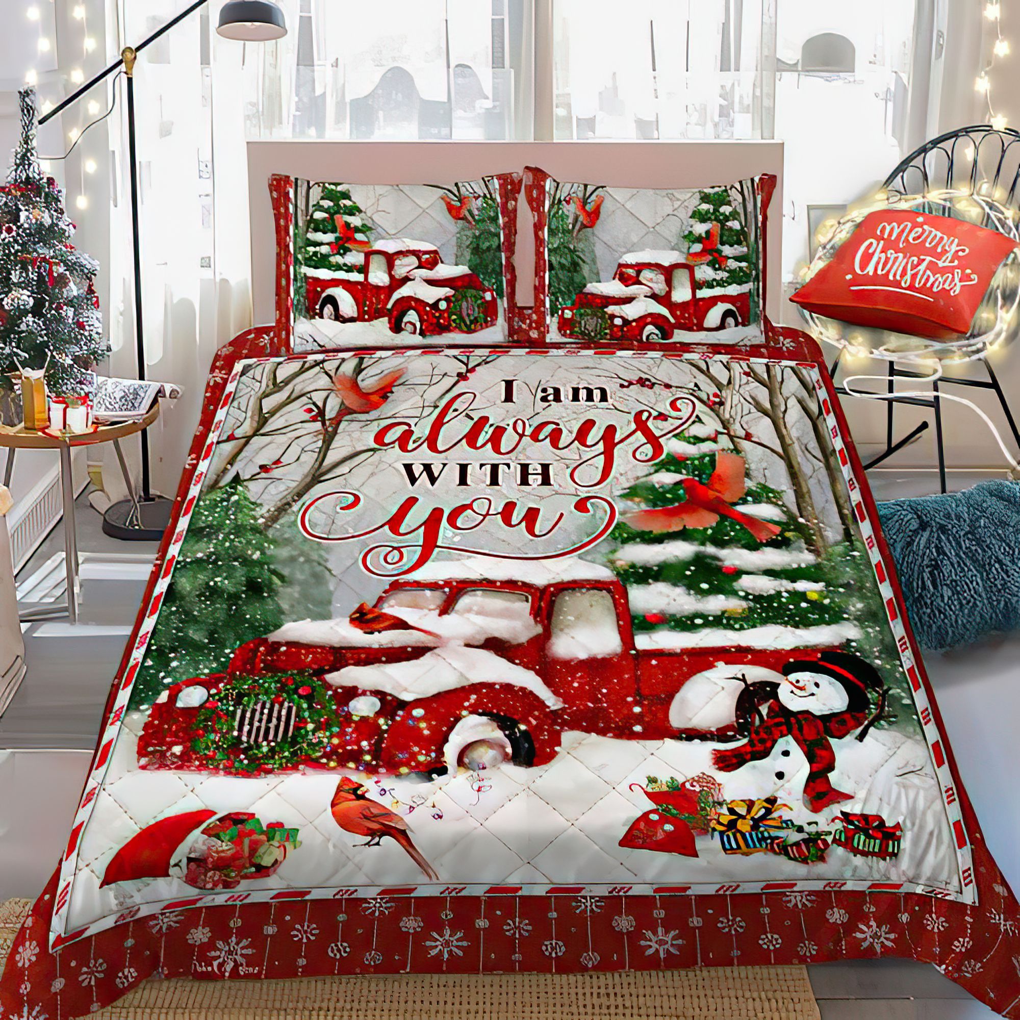 Red Christmas Bedding Set