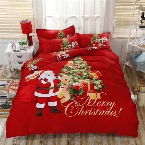 Red Christmas Bedding Set