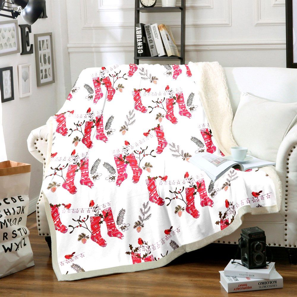 Red Christmas Sherpa Fleece Blanket