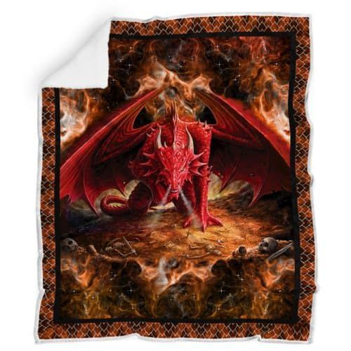 Red Dragon Sherpa Fleece Blanket
