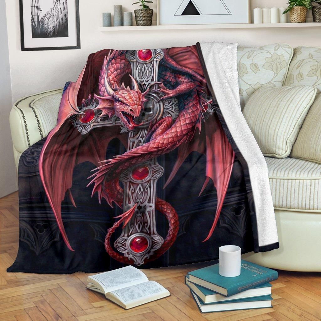 Red Dragon Sherpa Fleece Blanket