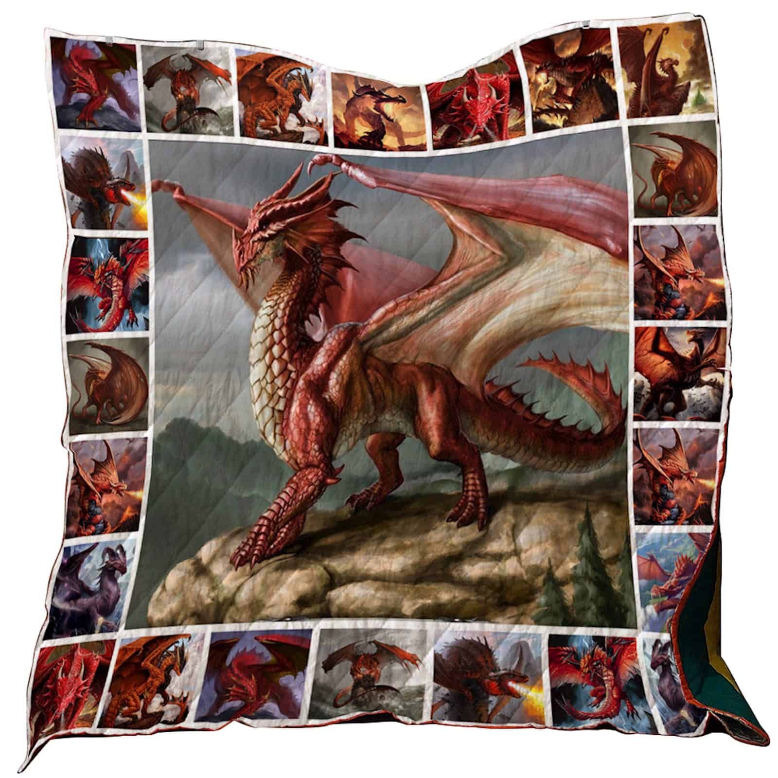 Red Dragon Washable Quilt Blanket 2712 01 Lh Dhc1312433Dd