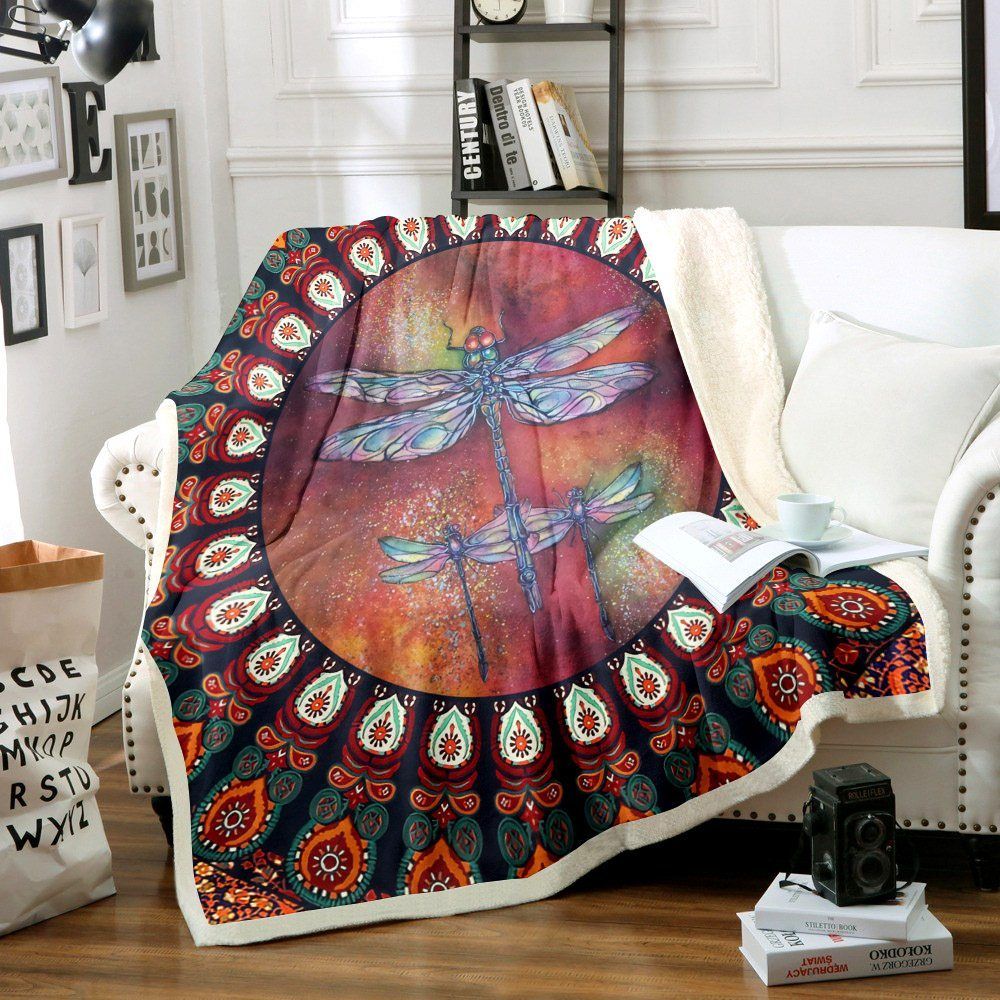 Red Dragonfly Sherpa Fleece