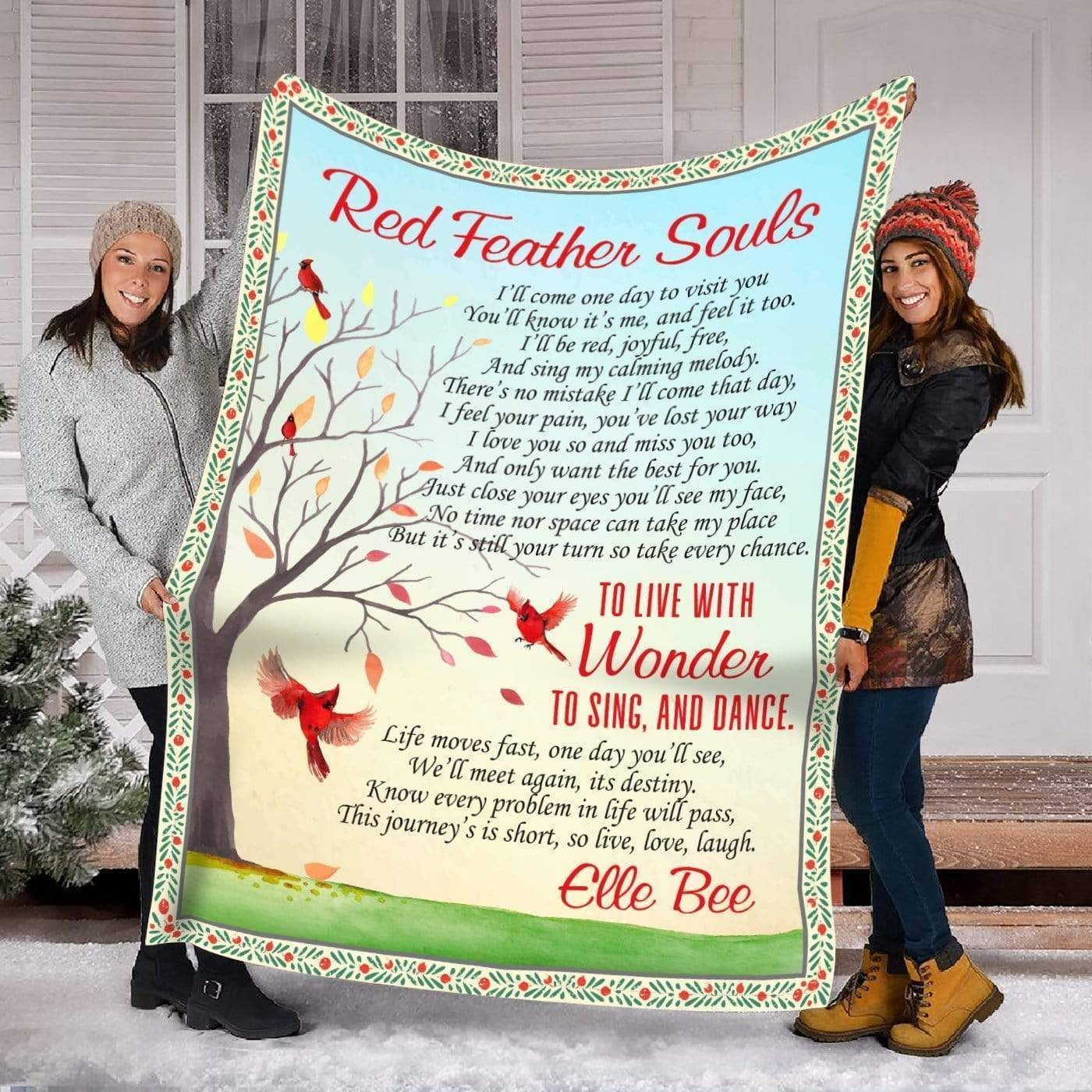 Red Father Souls Cardinal Fleece Blanket Gift For Women