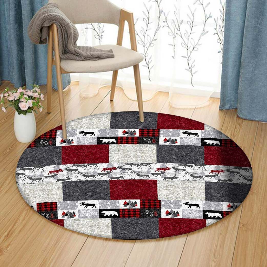 Red Flannel Round Carpet